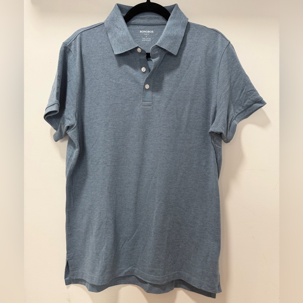 Bonobos Heather Blue Polo Shirt